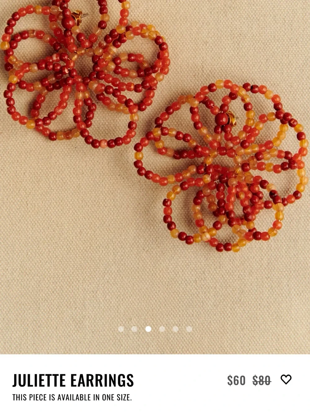 Juliette Earrings - Orange Beaded Statement Hoops
